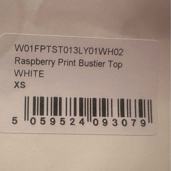 Revolve Fiorucci Milano White and Red Strawberry Raspberry Print Bustier Top NWT - Picture 9 of 11
